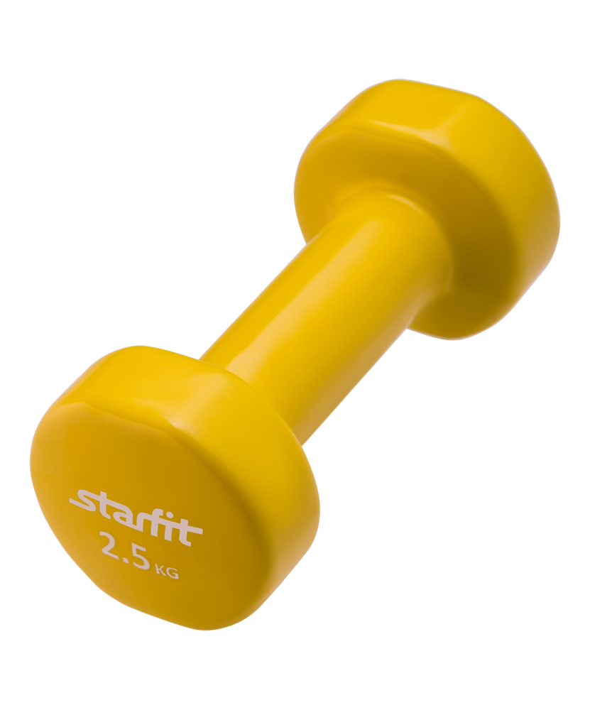 Гантель виниловая Starfit DB-101 2,5 кг, желтая
