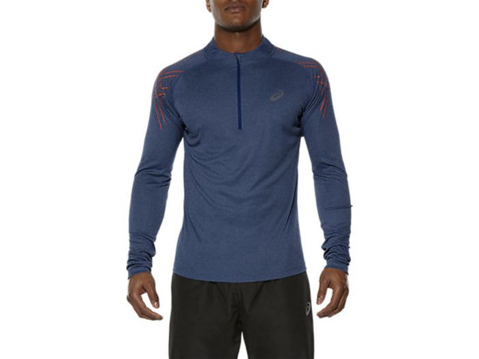 ASICS STRIPE LS 1/2 ZIP Беговая рубашка