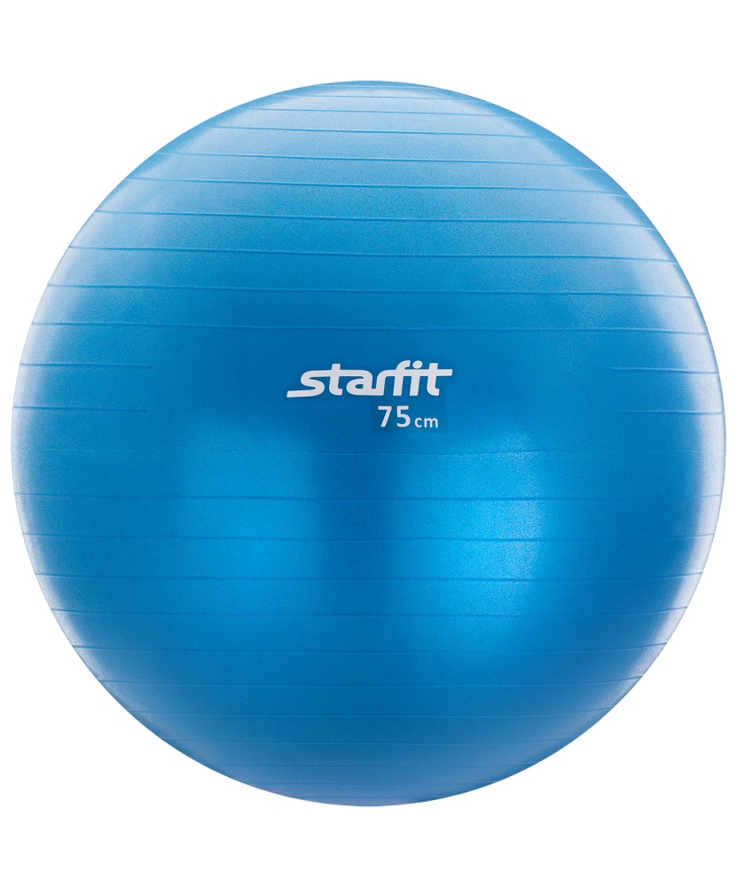 Мяч гимнастический Starfit GB-102 с насосом 75см, антивзрыв, синий