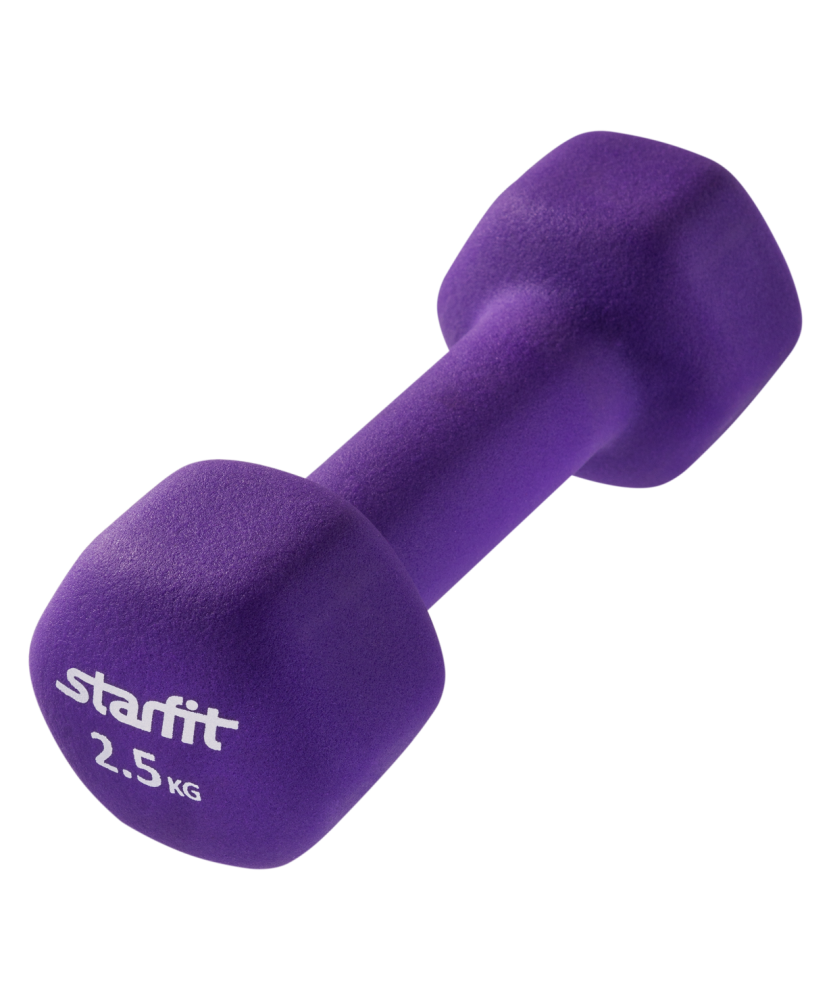 Гантель неопреновая Starfit DB-201 2,5 кг, фиолетовая