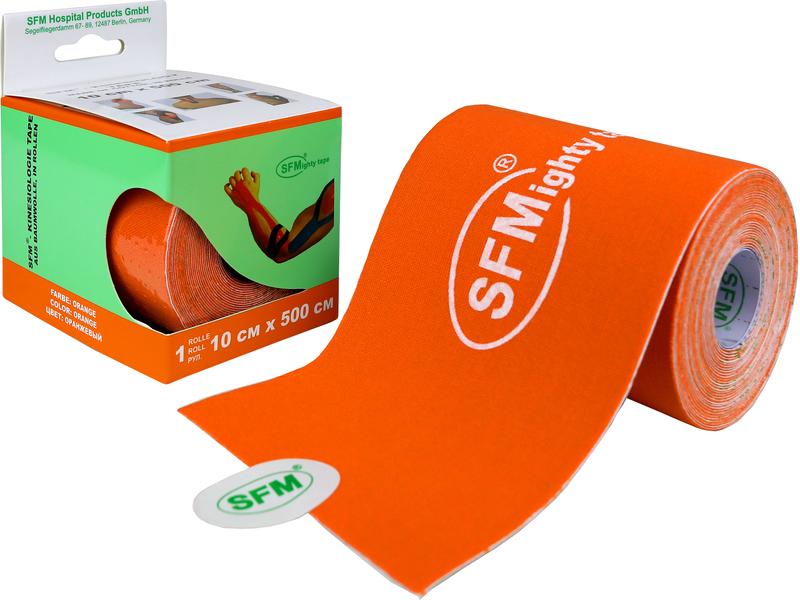 Кинезио тейп SFM-Plaster 10х500 оранжевый 4036534843055 с логотипом