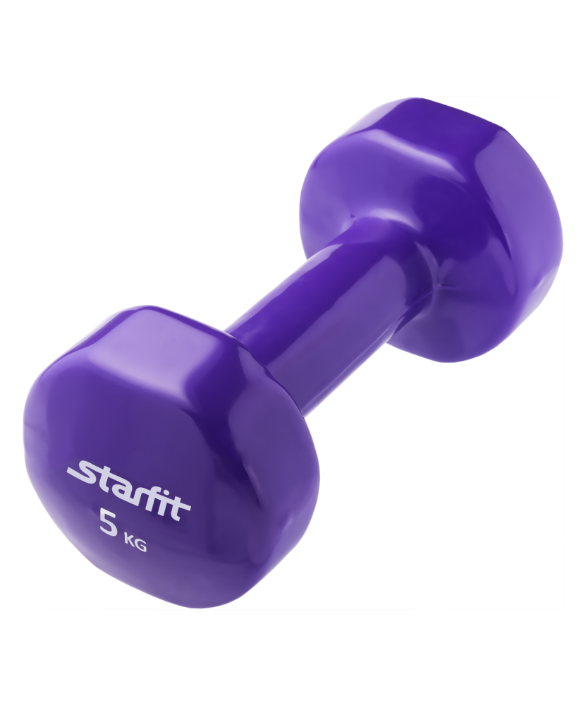 Гантель виниловая Starfit DB-101 5 кг, фиолетовая