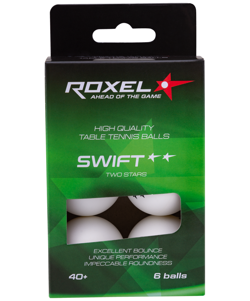 Мяч для настольного тенниса Roxel 2* Swift УТ-00015362 белый, 6 шт.