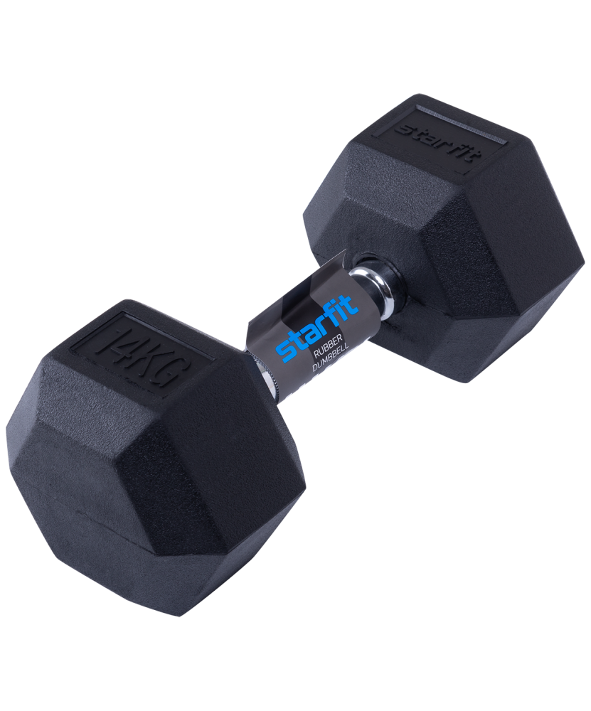 Гантель обрезиненная Starfit DB-301 14 кг, черная