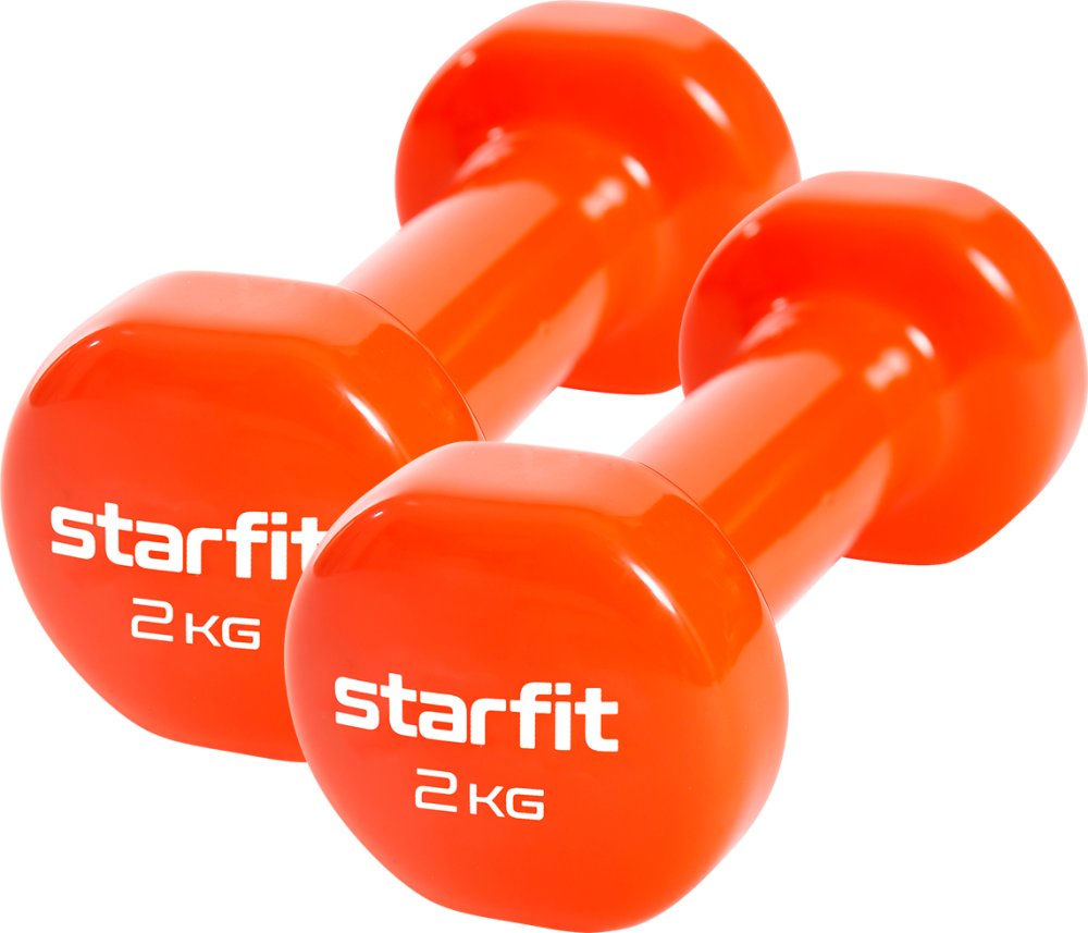Гантель виниловая Starfit Core DB-101 2 кг, оранжевый, 2 шт