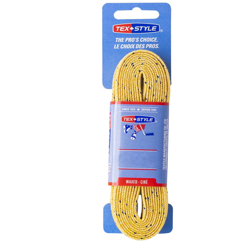 Шнурки для коньков Texstyle DOUBLE BLUE LINE WAXED 1510MT-YL-305