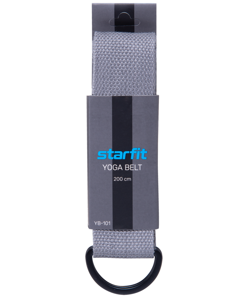 Ремень для йоги Starfit YB-101, 200 см, серый