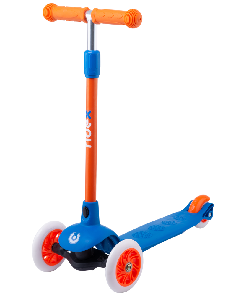 Самокат 3-колесный Ridex Hero, 120/80 мм, синий/оранжевый