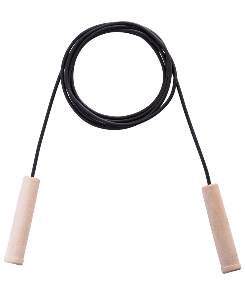 Скакалка Basefit резиновая с деревянной ручкой, 3,80 м (ПО 10 шт.)