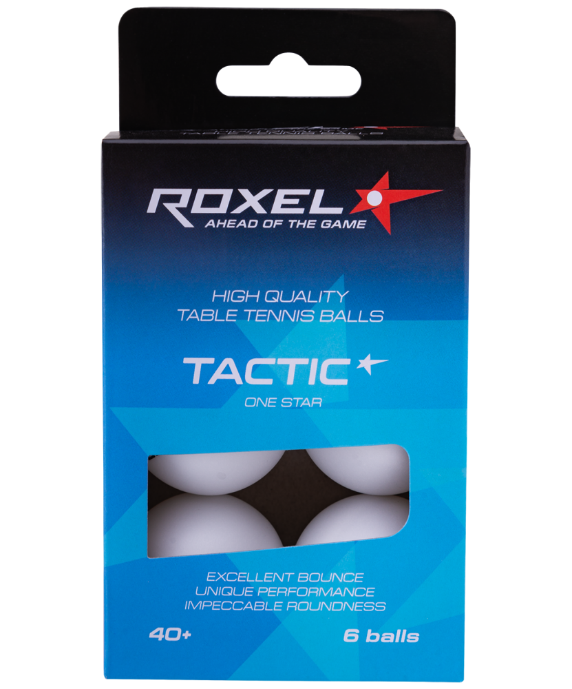Мяч для настольного тенниса Roxel 1* Tactic УТ-00015360 белый, 6 шт.