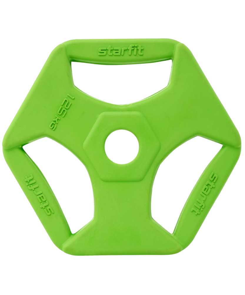 Диск обрезиненный с хватами Starfit BB-205 1,25кг УТ-00018809 без стальной втулки