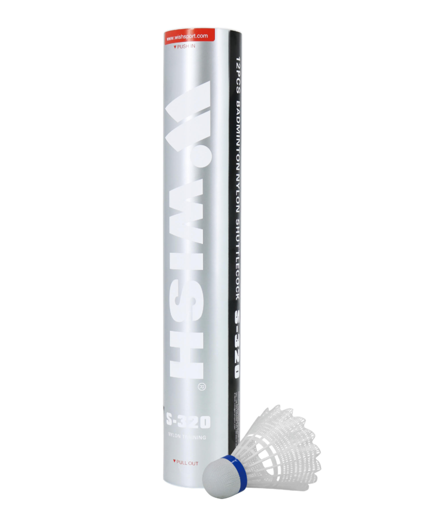 Воланы для бадминтона Wish S-320, нейлон, 12 штук