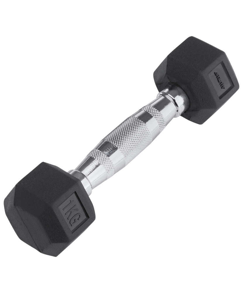 Гантель обрезиненная Starfit DB-301 1 кг, черная