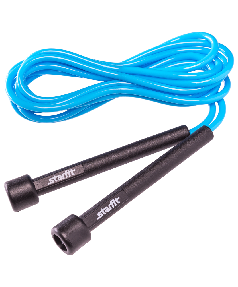 Скакалка Starfit RP-101 ПВХ с плаcтиковой ручкой, синяя, 3 м