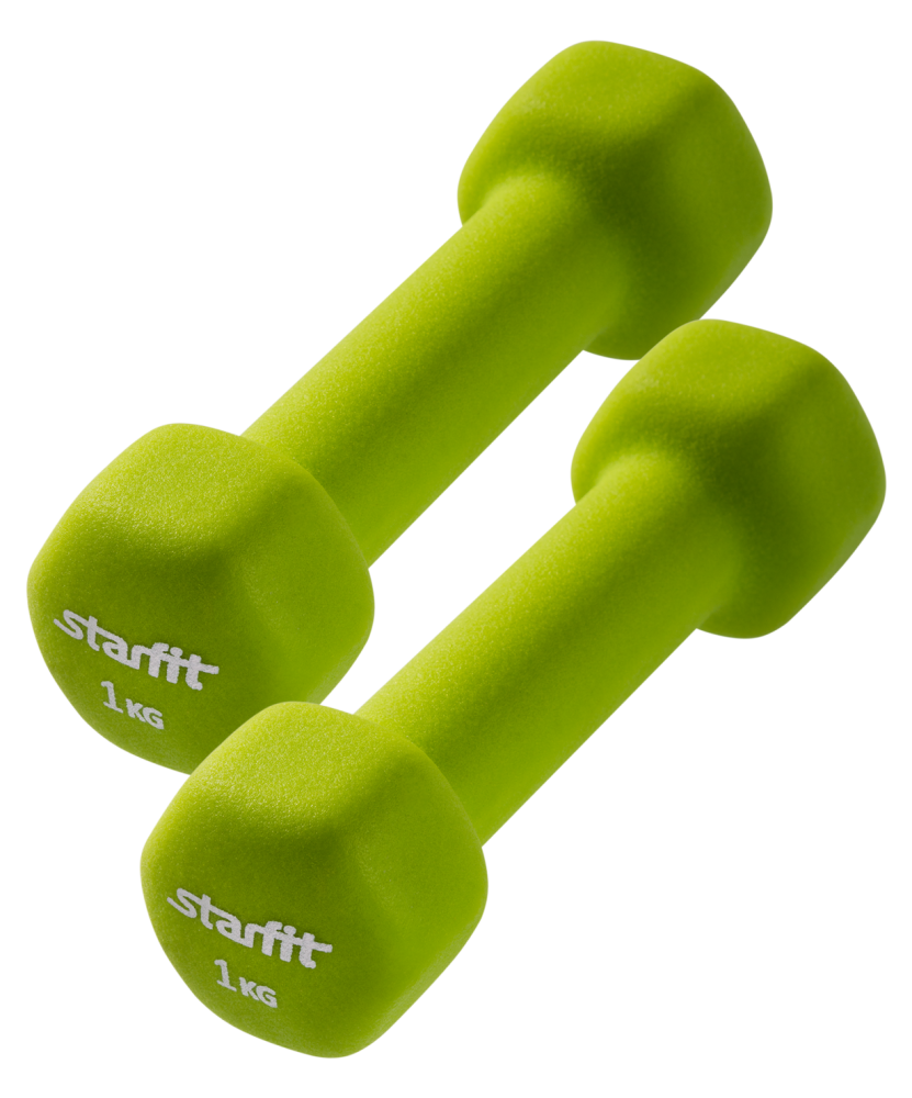 Гантель неопреновая Starfit DB-201 1 кг, салатовый, 2 шт