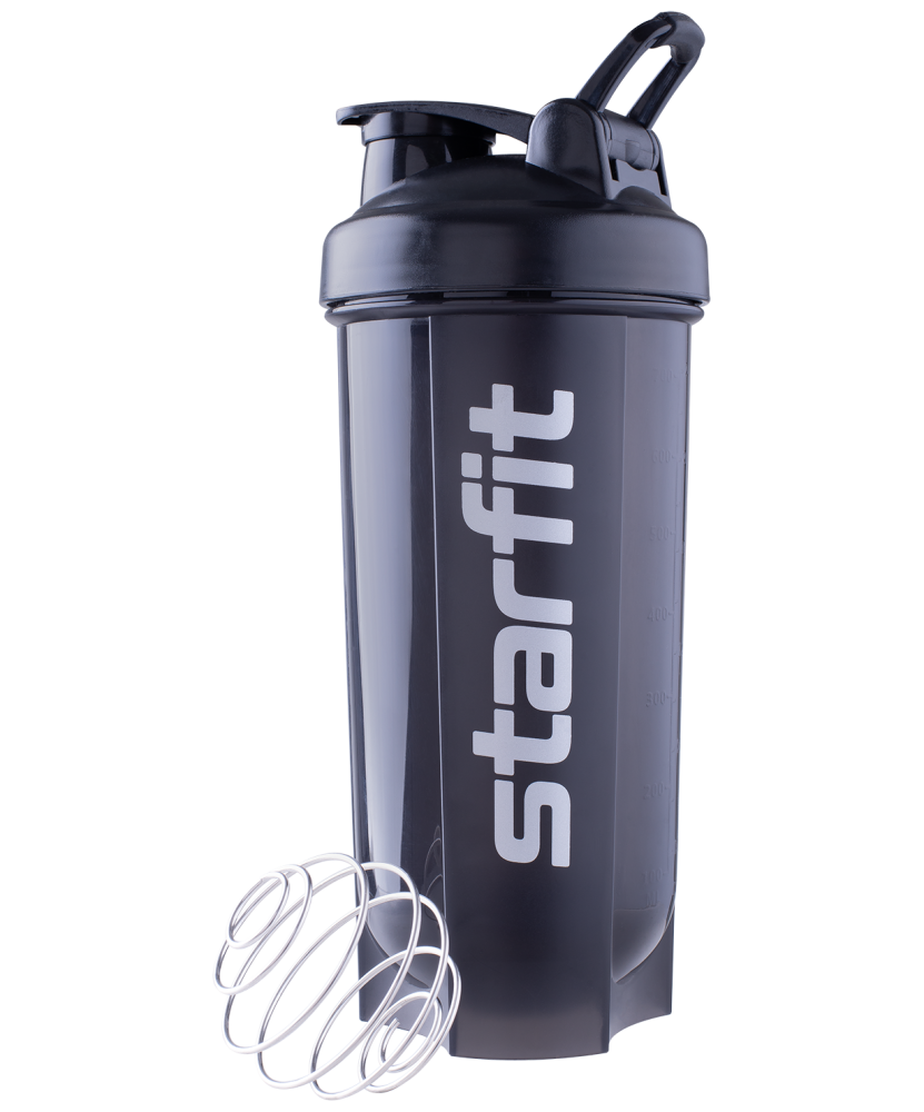 Шейкер Starfit PRO FB-200, с металлическим венчиком, серый/черный