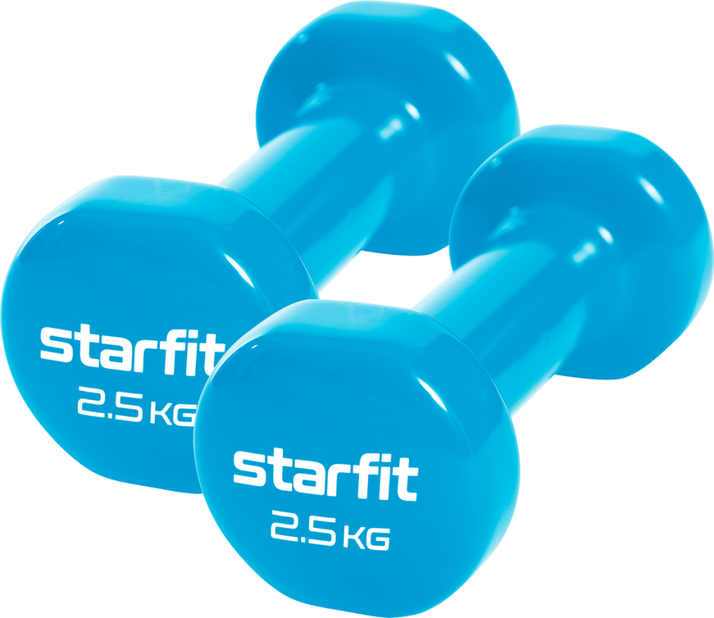 Гантель виниловая Starfit Core DB-101 2,5 кг, синий, 2 шт