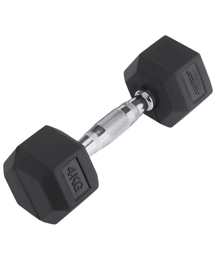 Гантель обрезиненная Starfit DB-301 4 кг, черная