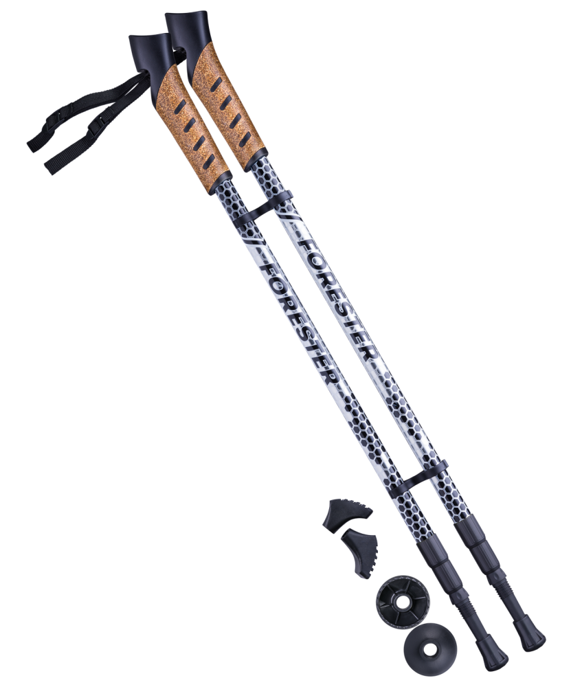 Палки для скандинавской ходьбы Berger Forester, 67-135 см, 3-секционные, серый/чёрный
