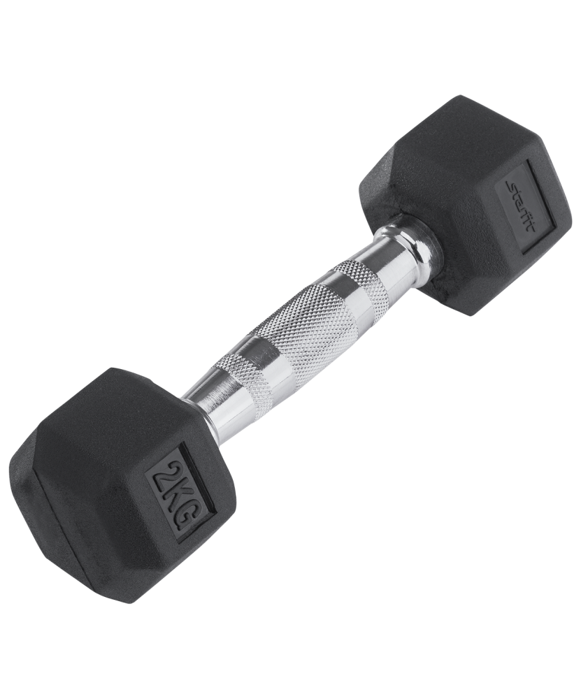 Гантель обрезиненная Starfit DB-301 2 кг, черная
