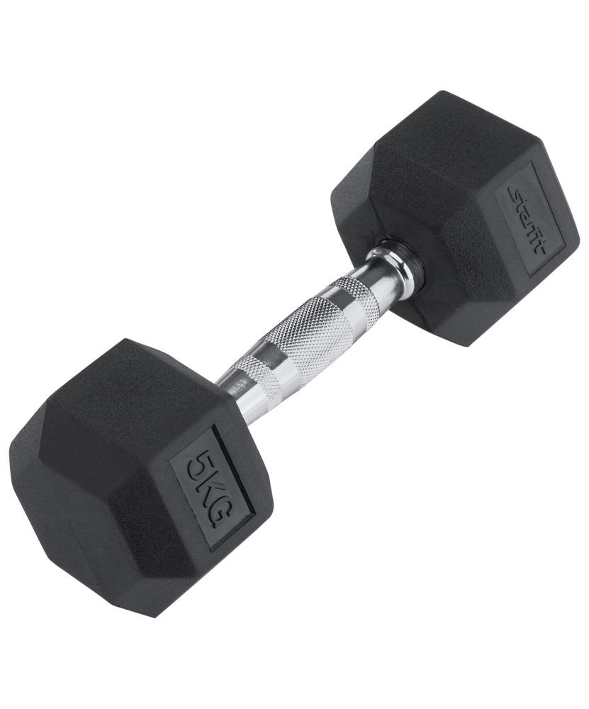 Гантель обрезиненная Starfit DB-301 5 кг, черная