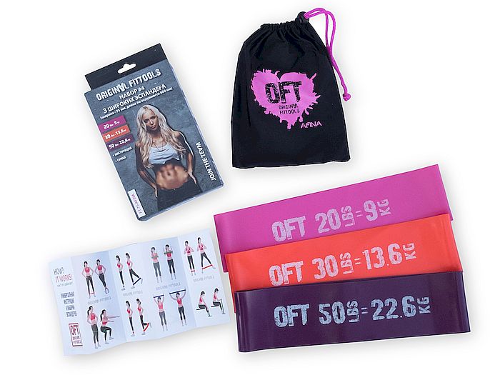 Набор латексных мини-эспандеров Original FitTools FT-75-AFINA