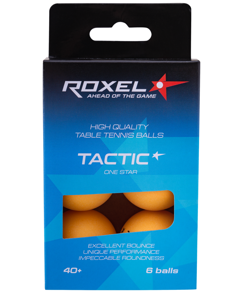 Мяч для настольного тенниса Roxel 1* Tactic УТ-00015361 оранжевый, 6 шт.