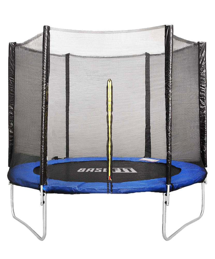 Батут c сеткой Basefit TR-201 244 см, синий