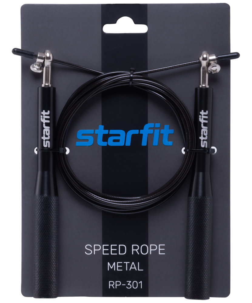 Скакалка Starfit RP-301 скоростная с металлическими ручками, черный