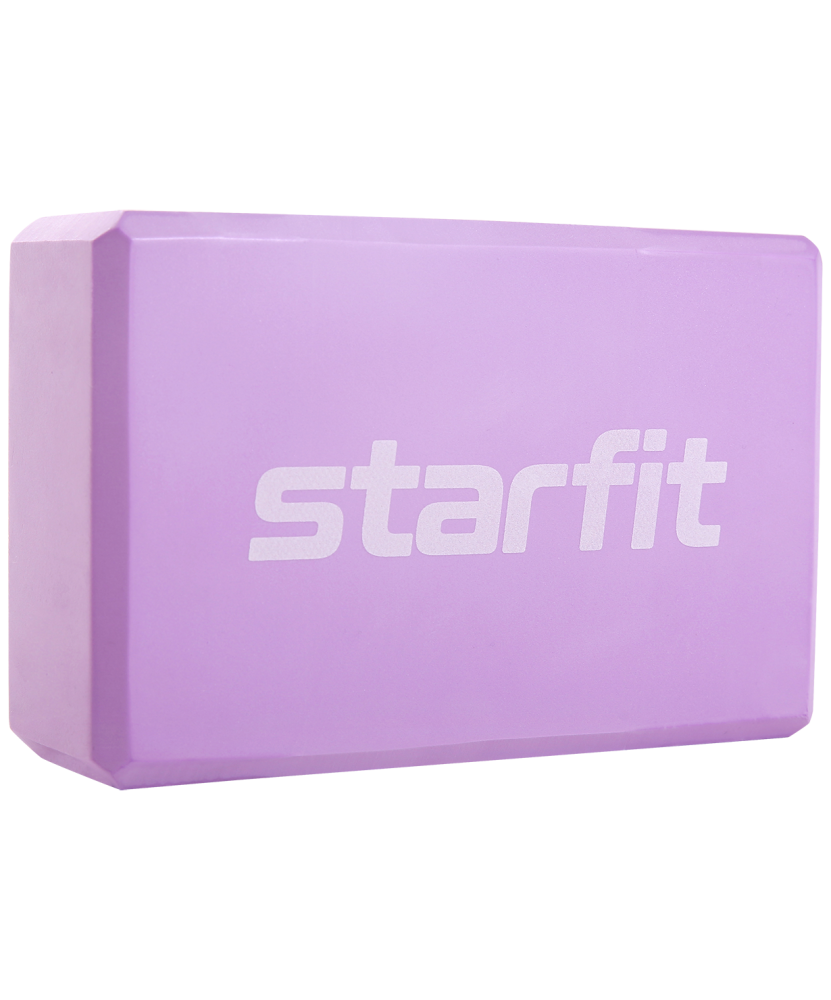 Блок для йоги Starfit Core YB-200 EVA, фиолетовый пастель