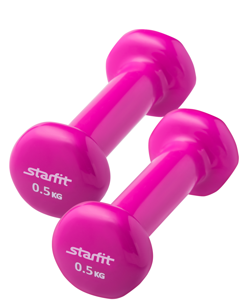 Гантель виниловая Starfit DB-101 0,5 кг, розовый, 2 шт