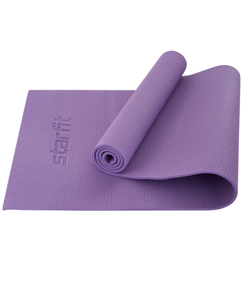 Коврик для йоги и фитнеса Starfit FM-104, PVC, 183x61x0,8 см, фиолетовый пастель