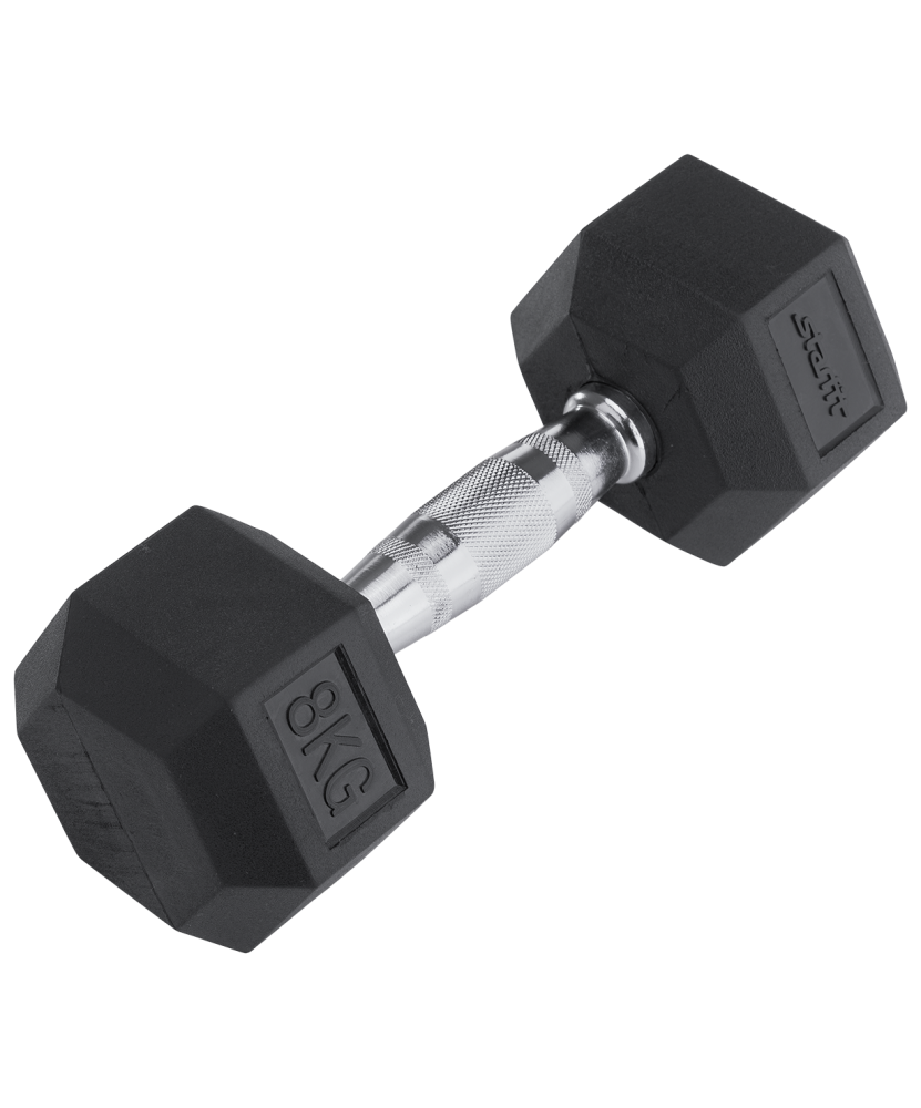 Гантель обрезиненная Starfit DB-301 8 кг, черная