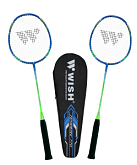 Набор для бадминтона Wish Fusiontec 770K, 2 ракетки, синий/зеленый