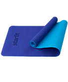 Коврик для йоги и фитнеса Starfit FM-201, TPE, 183x61x0,4 см, темно-синий/синий