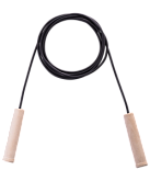 Скакалка Basefit резиновая с деревянной ручкой, 3,05 м  (ПО 10 шт.)