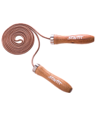 Скакалка Starfit RP-201 кожаная, с деревянной ручкой, 3м