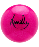 Мяч для художественной гимнастики Amely AGB-203, 19 см, розовый, с насыщенными блестками