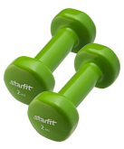 Гантель виниловая Starfit DB-101 2 кг, зеленый, 2 шт