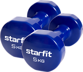 Гантель виниловая Starfit Core DB-101 5 кг, темно-синий, 2 шт