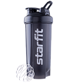 Шейкер спортивный Starfit FB-200, с металлическим венчиком, серый/черный
