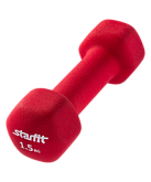 Гантель неопреновая Starfit DB-201 1,5 кг, насыщенная красная