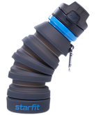 Бутылка для воды Starfit FB-100, с карабином, складная, серая