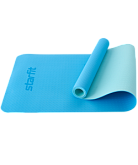 Коврик для йоги и фитнеса Starfit FM-201, TPE, 173x61x0,5 см, синий пастель/мятный