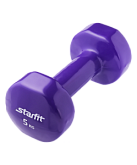 Гантель виниловая Starfit DB-101 5 кг, фиолетовая